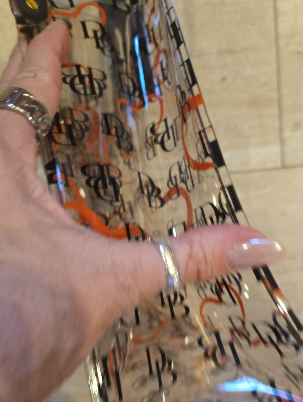 Dooney & Bourke Clear Vinyl Signature/Heart Mini Tote with Zipper Pouch - Picture 7 of 12